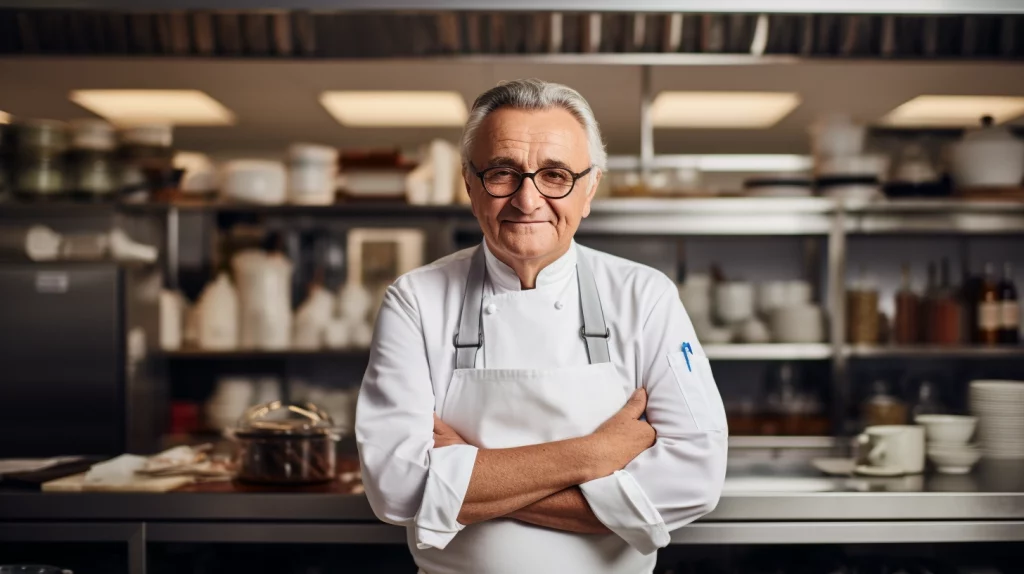chef Alain Ducasse in his kitchen