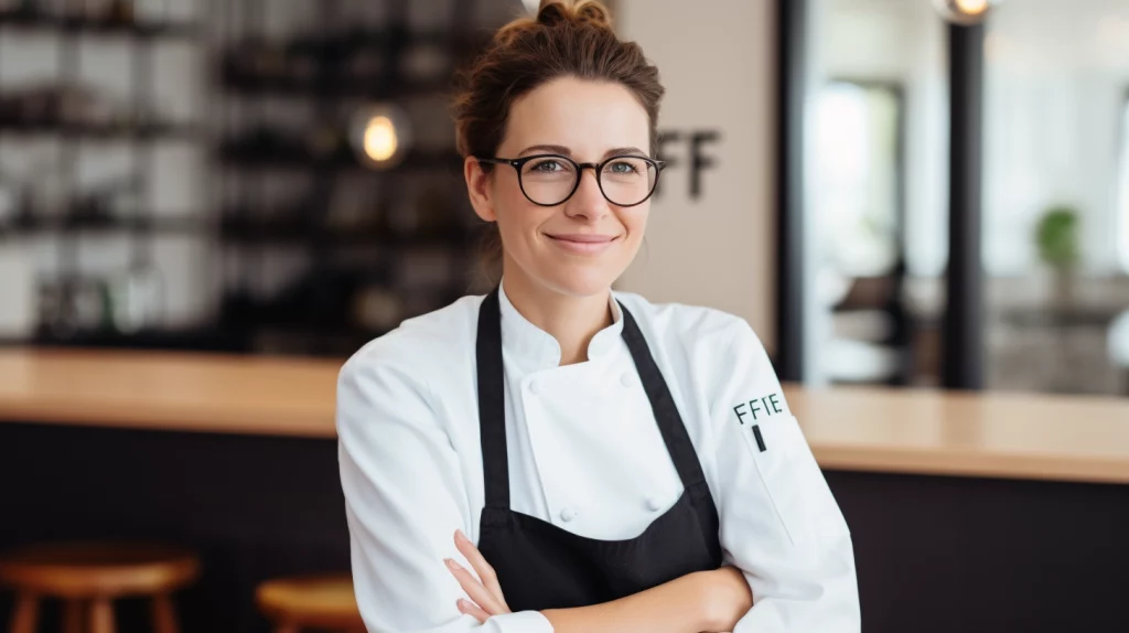 chef Anne-Sophie Pic wearing glasses