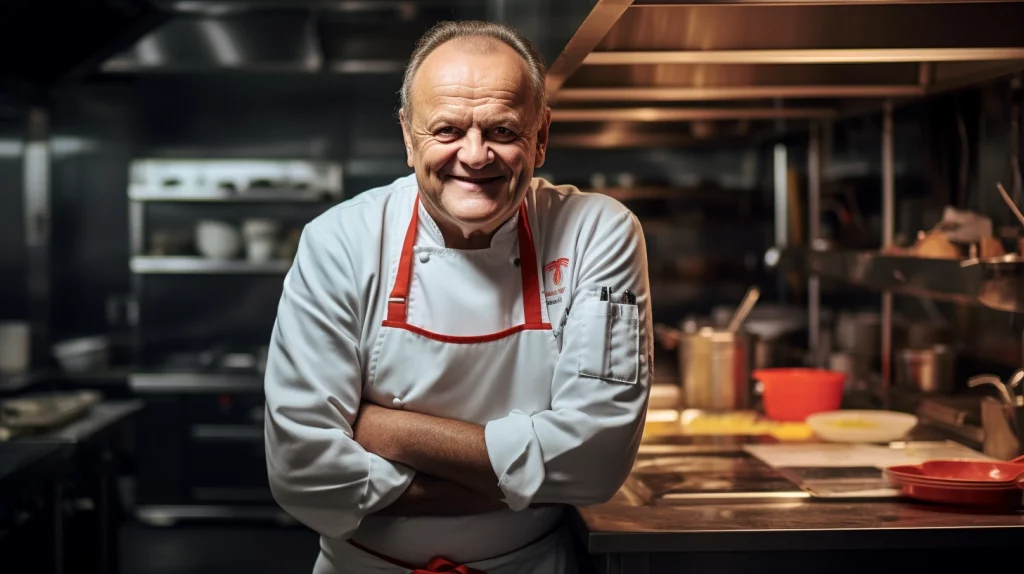 chef Joël Robuchon in his kitchen, most michelin stars, Chefs with the Most Michelin Stars