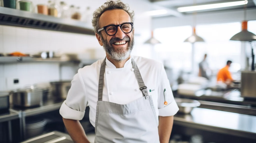 chef Massimo Bottura in his kitchen